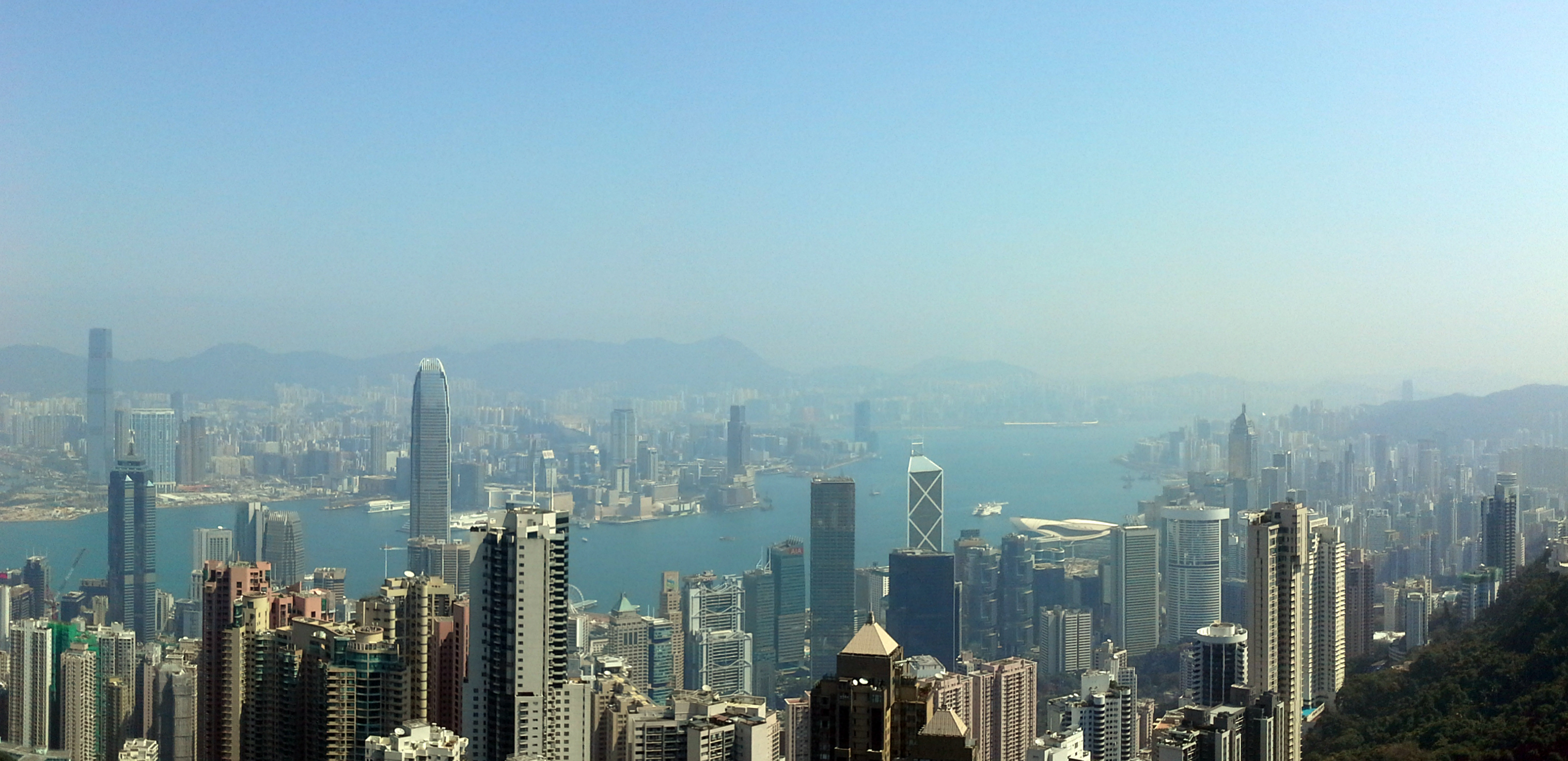 Hong Kong,  a view through an early morning haze